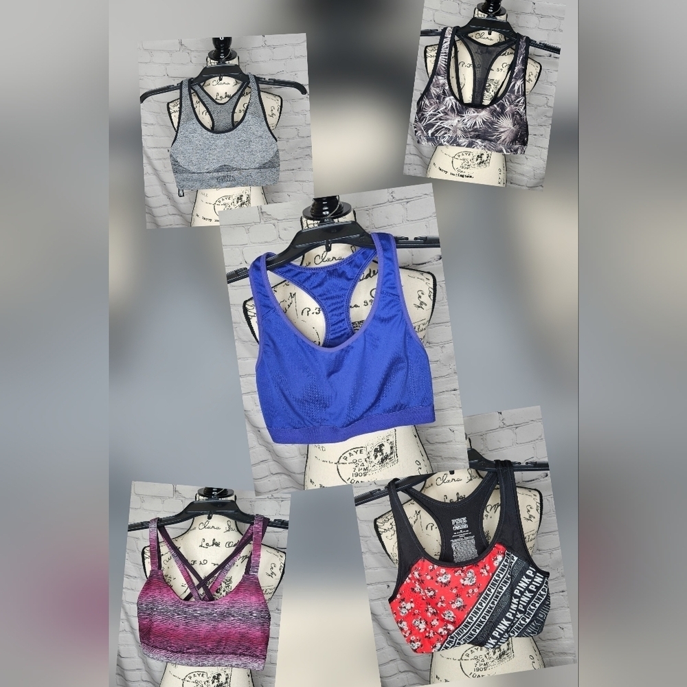 Sport Bra Lot of 5 Size Medium Victoria Secret Old Navy Champion Marika